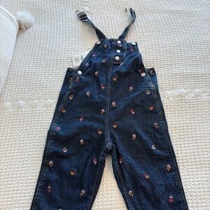 Zara overalls blue with flowers size 5T